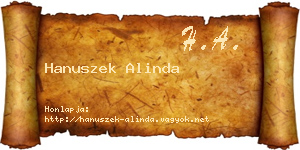 Hanuszek Alinda névjegykártya